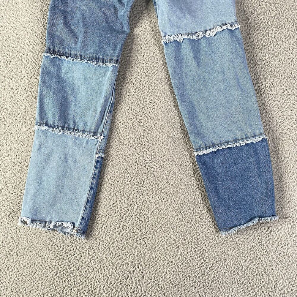 Minga London Patchwork Jeans Womens 24 (25x30) Blue Straight Y2K Made Portugal - Picture 6 of 10
